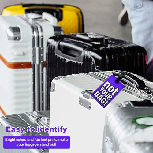 Luggage Tags, 6Pcs PVC Suitcase Tags, Secure Luggage Labels — view 6