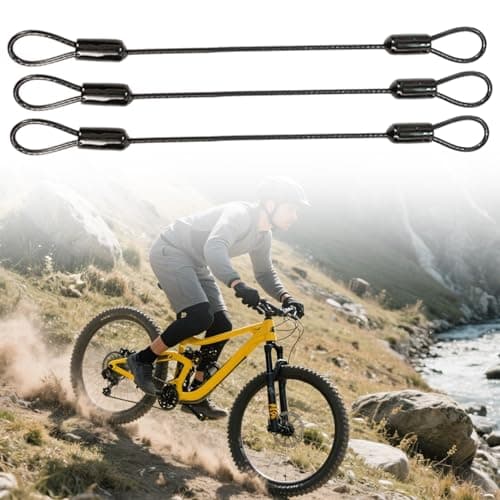 6-Pack Stainless Steel Wire Rope Lanyard Cable Tether Safety Strap Iron Safety Cable Wire with Double Looped Ends Coated Plastic Security Cable Luggage Lock for Chain Lock — view 5