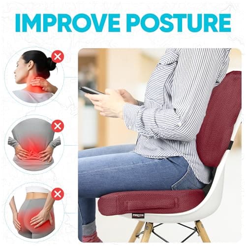 FORTEM Seat Cushion & Lumbar Support for Office Chair, Car Seat Cushions — view 5