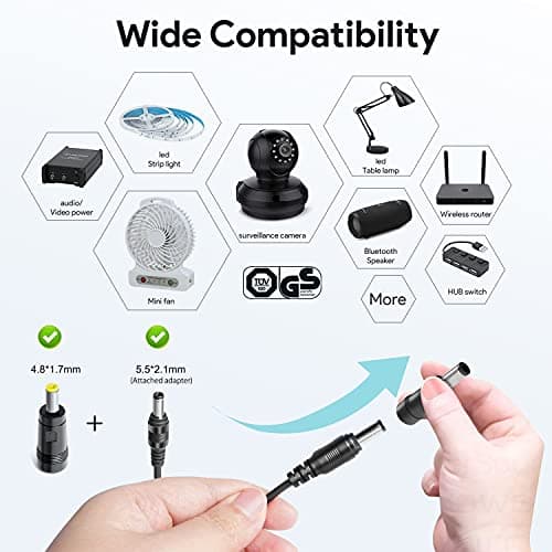 KFD Universal 15V DC Power Supply 5.5x2.1mm with Multi connector 5.5x2.5mm 3.5x1.35mm 4.0x1.7mm 4.8x1.7mm 5.5x3.0mm 6.5x4.4mm AC 100-240V UK cable Converter to 15 volts 4A 3A 60W Transformer — view 5