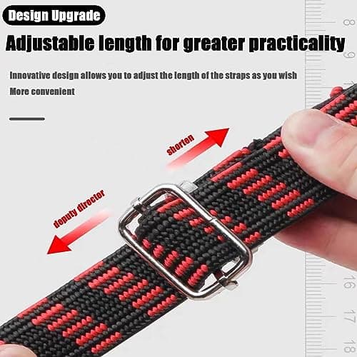 Bungee Cords with Hooks Adjustable - Elastic Heavy Duty Straps Rope Flat Bungee Straps for Bike Luggage Rack Camping Tent Car Roof Rack Fixings 4 Pack — view 3