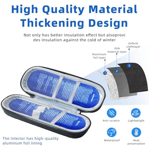 Insulin Cooler Travel Case,Portable Medicine Cool Bag with 2 Ice Packs — view 2