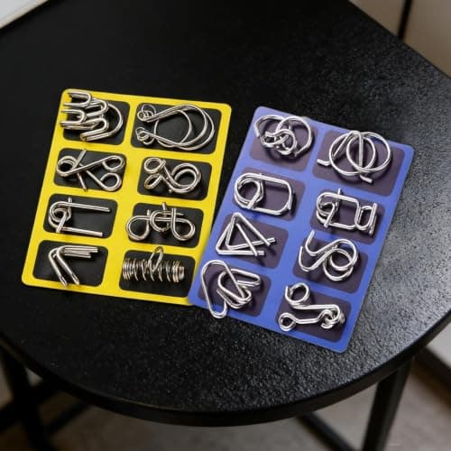 Educational Wire Metal Puzzle Set Brain Teaser Game Metal Puzzle Set For In — view 2