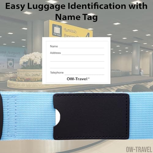 OW-Travel Lockable Luggage Straps for Suitcases with TSA Lock, Blue — view 6