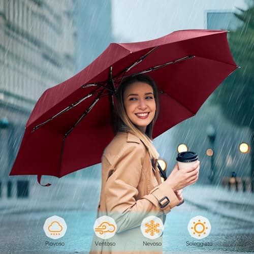 TechRise Umbrella, Compact Strong Windproof Automatic Umbrellas, Folding Lightweight, Portable Travel Golf Umbrella for Rain — view 6