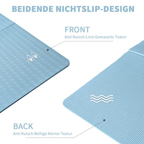 Good Nite Yoga Mats TPE Folding Yoga Mat Non-Slip Portable Gymnastics Pilates Travel 183 x 61 x 0.6 cm Blue — view 5