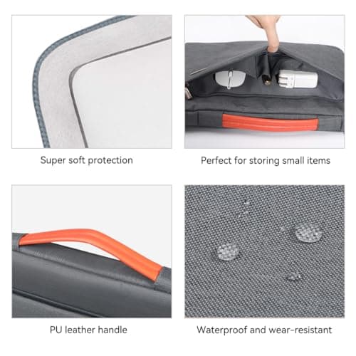 LANDICI 14 15 Inch Laptop Sleeve Protective Case with Handle and Pockets — view 3