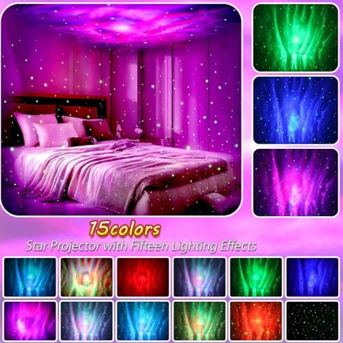 CAIYUE Star Projector Galaxy Projector, Exquisite Nebula Night Light Projector, Ocean Wave Galaxy Light with Remote Control,with Adjustable Speed and Brightness, Adults, Bedroom,Party — view 2