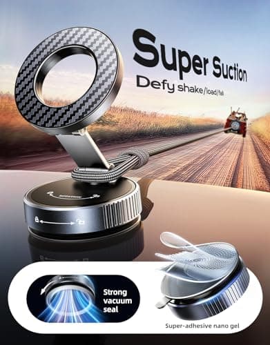 Mohard 2026 Magnetic Phone Holder for Cars, [Nano Gel+Vacuum Suction] — view 2