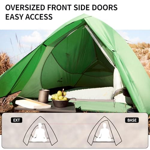 Naturehike Cloud Up 210T Polyester Camping Tent, Windproof Tent, 2 Person, Spring Green — view 4
