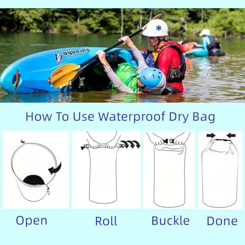 CMC-PROGEAR Waterproof Dry Bag Set with Roll-Top Closure,2L/5L/10L Drybag & Pouch Set for Backpacking Essentials - Lightweight, Durable,Perfect for Boating, Camping,Water Sports (Orange, 2L+5L+10L) — view 5