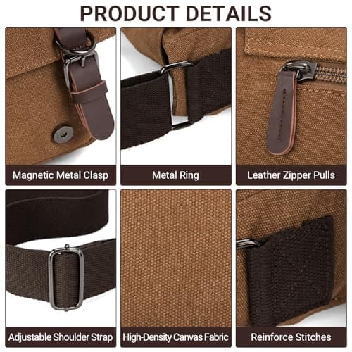 ChioSun Canvas Messenger Bag 15.6-17.3 Inch Crossbody Men's Shoulder Bags — view 3