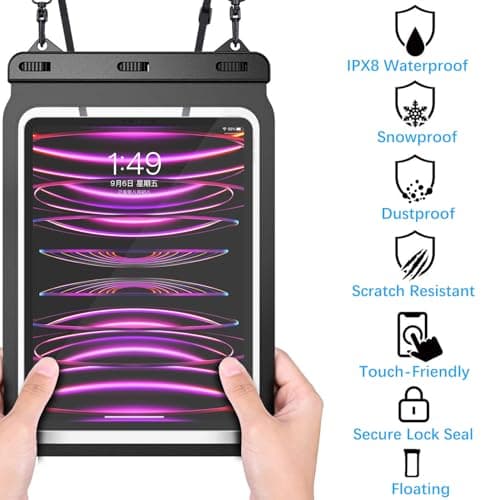 Waterproof Tablet Case, Tablet Pouch Dry Bag Fit 2025 MacBook Air-iPad Air 13" iPad 11"A16-iPad Pro 12.9“ 6/5/4/3 iPad Pro 10.5/9.7 iPad Air 5/4/3 10.9" 2022/2020, Galaxy Tab S10+ S8/S7/A9 — view 3