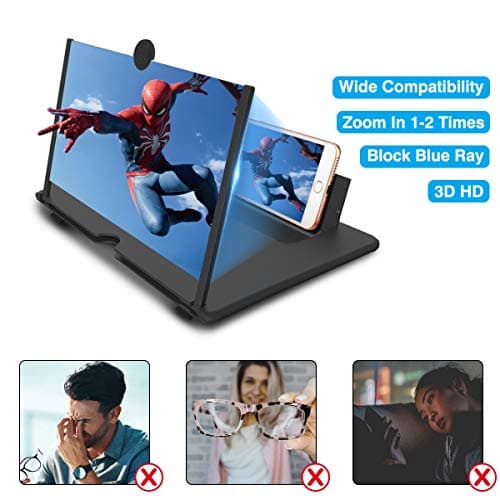 Newseego 12" Thin Foldable Phone Screen Magnifier, Black — view 2