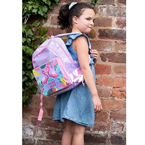 Personalised Girls School Bag Flamingos Backpack Kids Primary Book Bag, Pretty Childrens Cute Rucksack KSP208 — view 4