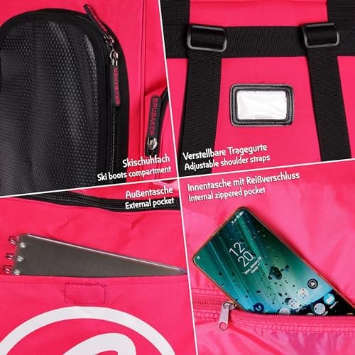 Brubaker Ski Boot Bag, Backpack, Super Champion, Pink White, Limited Edition — view 4