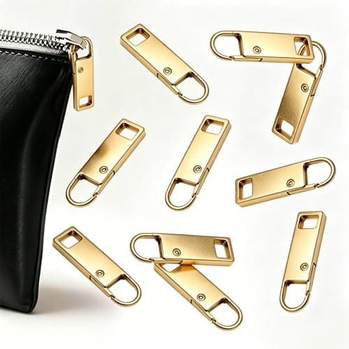 WADUBI Metal Zipper Pull Replacement, 10 Pack Zip Pulls for Suitcase, Handbag, Backpack, Coat, Zip Repair Kit, Gold — view 6