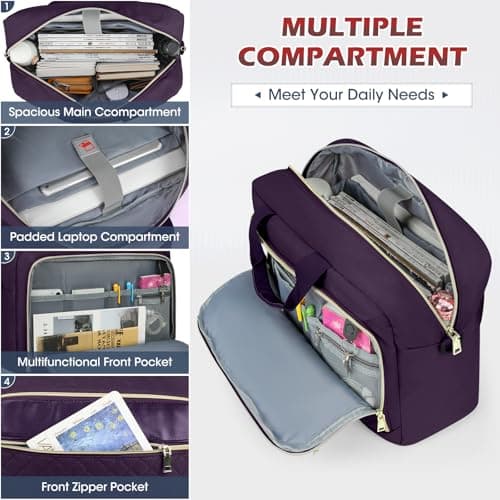 NEWHEY Laptop Bag for Women 17.3 inch Large Briefcase Teacher Work Bag — view 4