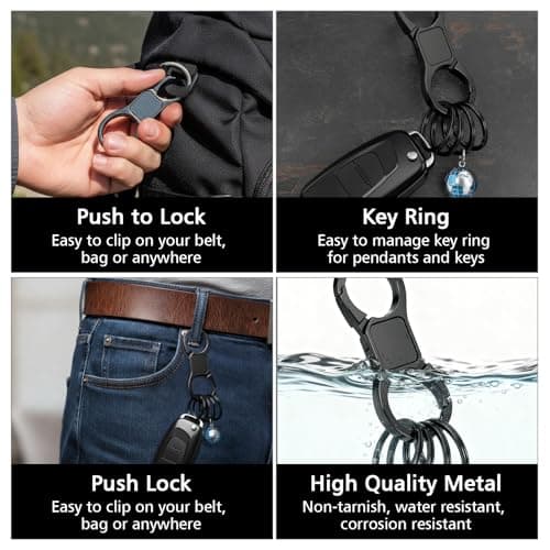 Plkjiu 2 Sets Detachable Key Chains for Car Keys | Quick Release Keychain with 4 Key Rings | Heavy Duty Car Key Organizer Holder Clip for Men & Women — view 3