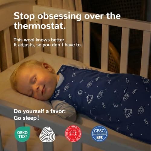 HECCEI 4 Season Baby Sleeping Bag, Merino Wool and Cotton Baby Sleep Sack — view 2