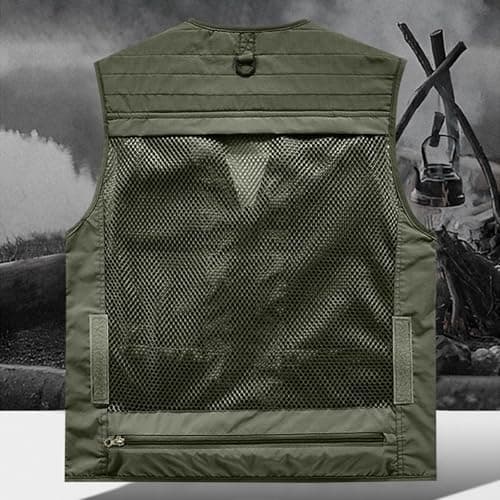 Cargo Vests for Mens UK Utility Giletlity Gilets with Multi Pockets Outdoor Lightweight Travel Security Vest Plus Size Sleeveless Zip Up Jackets for Tool Work Fishing Hiking Photographers — view 5