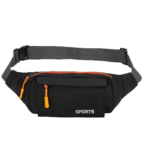 Bumbag Waist Fanny Pack Running Belt for Men Ladies,Against Theft Money Belt for Outdoors Workout Hiking Traveling Gifts for Men Women (Black)