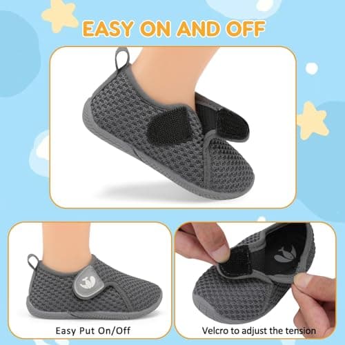 JIASUQI Boys Girls Casual Walking Shoes Toddler Breathable Sports Sneakers Non-Slip Infant Shoes Lightweight Tennis Shoe(All Grey 130,Size 3.5-4.5) — view 4