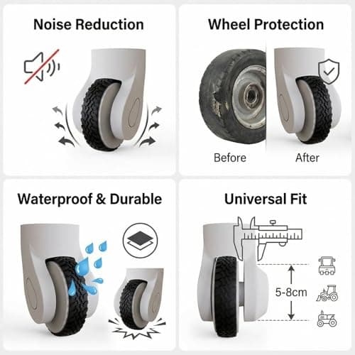 hankousi 4Pcs Luggage Wheel Protectors, Silent Protection & Trimable Silicone Suitcase Wheel Covers for Suitcase Maintenance — view 5