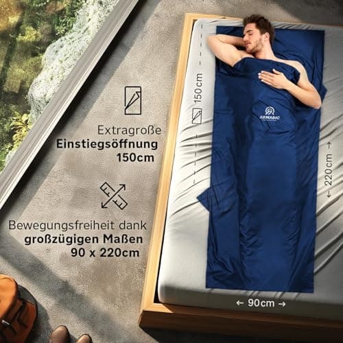 Armadic Ultra Light Small & Slim Microfibre Sleeping Bag (230g) - Ideal for Hiking, Hostels & Mountain Huts — view 2