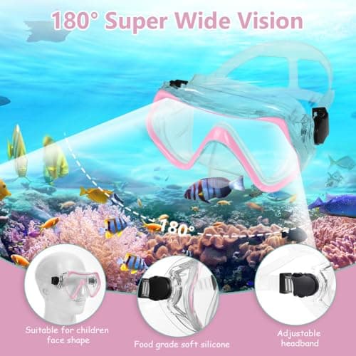 AOOSA Snorkel Mask, Men Women Tempered Glass Diving Mask — view 3
