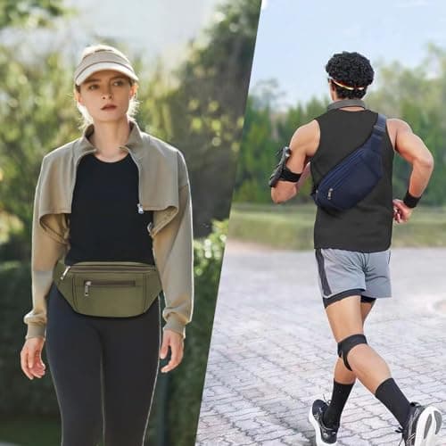 Bumbags Waist Fanny Packs for Men Women, Fashion Bum Bag with Adjustable Belt for Sport Running Hiking Jogging Travel Cycling Walking Dog Boys Ladies ect (Black) — view 6