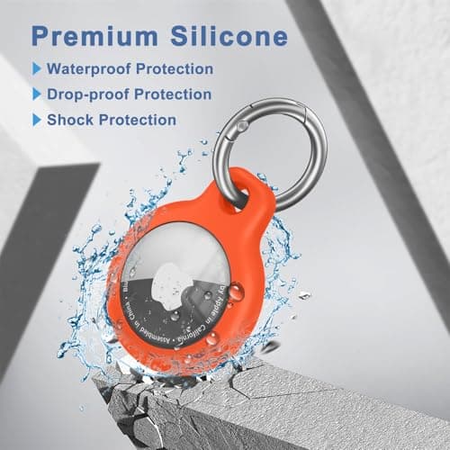 for AirTag Holder Waterproof Silicone Case with Keyring, 10-PACK Protective AirTags TPU Case Tracker Cover for Keys, Bags, Luggage, Pet Collars,Scratch-Resistant for Apple Air Tags 10-PACK 01 — view 3
