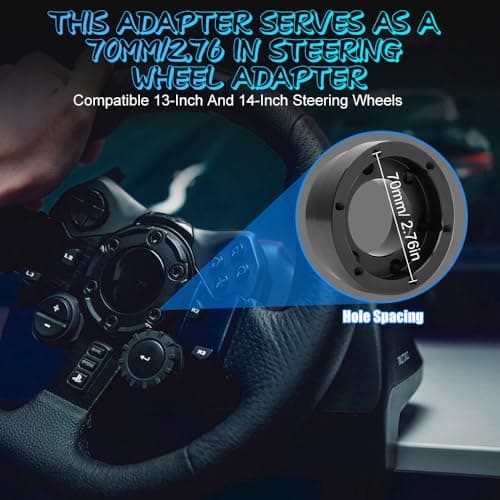 WODHMIEY 2.75in/70mm Universal Car Steering Wheel Hub,Steering Wheel Adapter Made Of Aluminum Alloy For LogitechG29、G920、G923、Thrustmaster Compatible With 13,14 Inch Wheel Hub Spacer — view 3