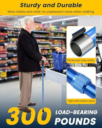 Walking Stick for Women, Adjustable Folding Walking Sticks for 5.2FT-6.1FT Ladies, 5-Section Different Size Collapsible Cane for Elderly — view 5