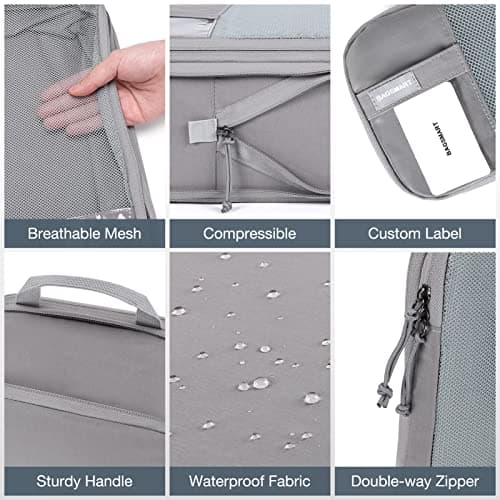 BAGSMART 6pcs Compression Travel Packing Cubes for Suitcases Backpack — view 6