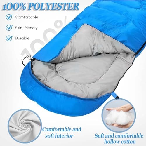 Sleeping Bag for Camping,Sleeping Bags for Adults Backpacking Waterproof,3 Seasons Adult Blanket,Small Packed Ultralight Carry Bag, Soft,Thick and Warm,for Outdoor Camping,Travel,Hiking (Navy Blue) — view 3