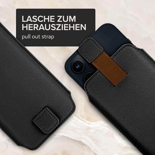 ONEFLOW Liberty Case for Nokia 235 4G (2024) Mobile Phone Slip-in Case with Pull-Out Function, PU Leather Mobile Phone Case, Protective Case with Tab, Sleeve Case for Insertion, Black — view 3
