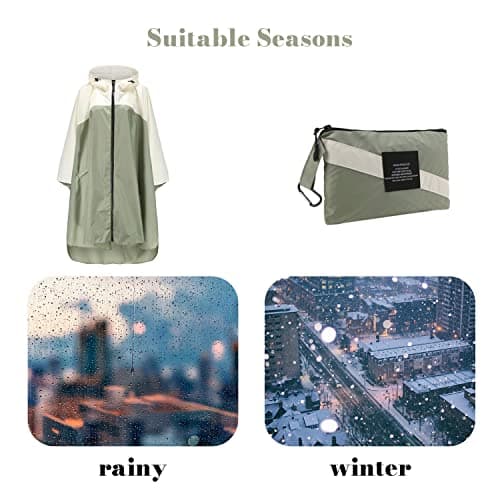 LHHMZ Women Waterproof Rain Poncho Jackets Coats Lightweight Packable Hooded Raincoats Outdoor Rain Cape — view 4