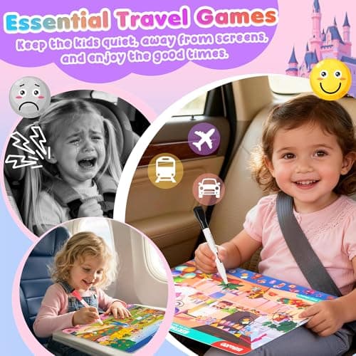 BBWOO 20 Themes Search and Find Books for Kids Ages 3-5, Princess Educational Seek Game, Travel Games Toys for Car Airplane, Preschool Learning Road Trip Activities for Kids Games Ages 4-8 — view 4