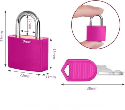 Flintronic 4Pack Suitcase Lock with Key, Small Padlock Luggage Lock Travel Lock Backpack Lock, Color Metal Padlock with Key, Small Padlock for Travel Backpack Play Fitness — view 2