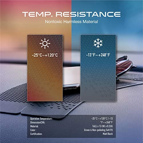JIMISHA 2 Pack Anti-Slip Car Dash Sticky Pads 6.3 x 2.8 in, Cell Phone Dashboard Holder, Radar Detector Non-Slip Mat, Heat Resistant, Don't Stink, Leave no Residue — view 4