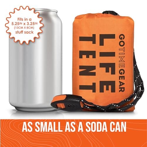 Go Time Gear Life Tent Emergency Survival Shelter – 2 Person Emergency Tent – Use As Survival Tent, Emergency Shelter, Tube Tent, Survival Tarp, Includes Survival Whistle & Paracord - Green 1 Pack — view 5