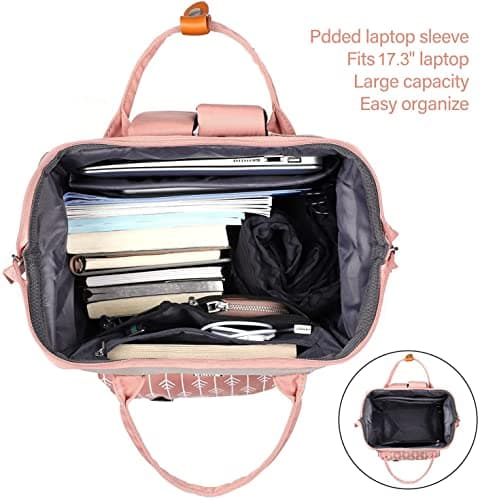 RJEU Backpack, School Backpack for Uni Leisure Job, Beautiful and Sophisticated Daypack with Laptop Compartment & Anti Theft Pocket, Waterproof Backpack Gifts for Mum Girl For Birthday, Hy58-pink — view 2
