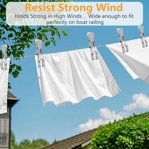 Alaoo 6 Pcs Beach Towel Clips, 11cm Large Stainless Steel Sunbed Towel Pegs Laundry Clip Towel Pegs for Sunbeds Sun Loungers, Blankets, Pool Chairs — view 5