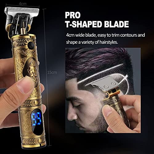 YiLFo Hair Clippers Men Professional Beard Trimmer, Cordless Electric Self Hair Clippers with LCD Screen, Precision Outlining Trimmer-Smooth Clipping, Sharp Shaver-Rechargeable Battery, Gifts for Men — view 2
