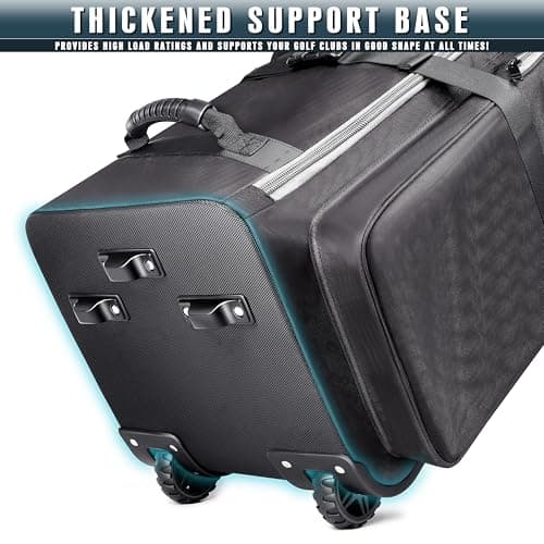 CHAMPKEY Premium Soft Padded Golf Travel Bag Flight with Wheels - 1200D Premium Oxford Fabric Golf Travel Cover — view 6