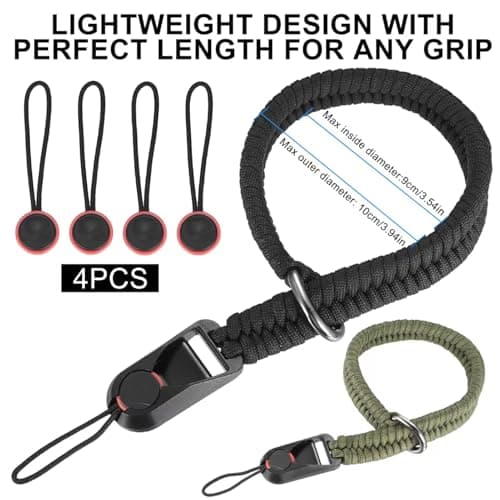 KDRNXVAL 2 Pack Camera Wrist Straps with 4 Quick-Release Buckles, Durable Paracord Hand Straps with Adjustable D-Rings Safety Lanyards for DSLR & Mirrorless Cameras — view 2