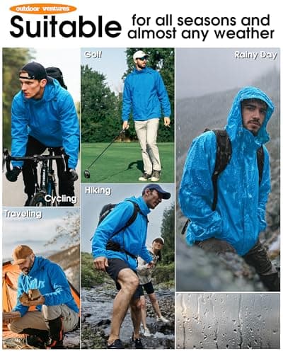 Outdoor Ventures Men's Waterproof Jackets Lightweight Windproof Raincoat — view 2