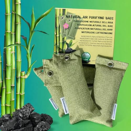 Activated Charcoal Odour Absorber Bags (4 Pack 75g) – Activated Charcoal Bags & Charcoal Bags Odour Absorber – Charcoal Air Purifying Bags with Bamboo Charcoal for Car, Wardrobe, Shoes & Bathroom — view 2