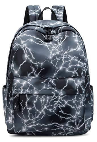 Ecohaso 15.6Inch Starry Lightning Stylish Backpack Travel Rucksack School Bags for Teenager Girls Boys Students Outdoor Hiking Camping Weekend Backpack (Black)
